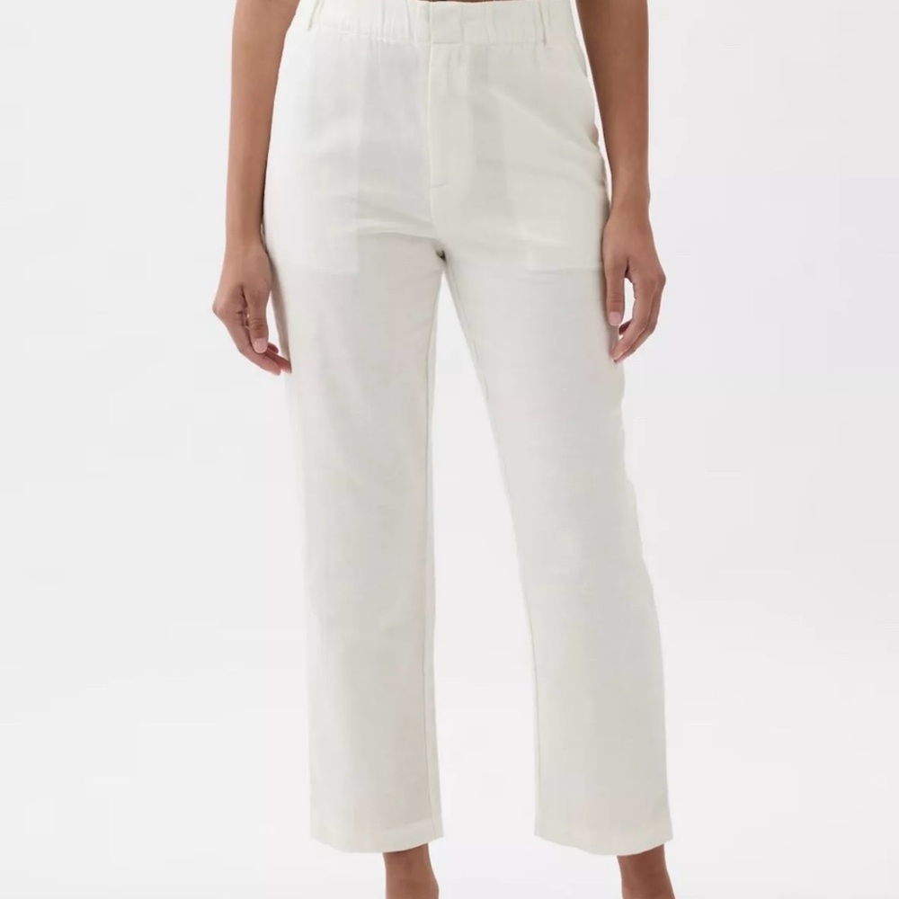 NWT Gap High Rise Linen-Cotton Pull-On Pants